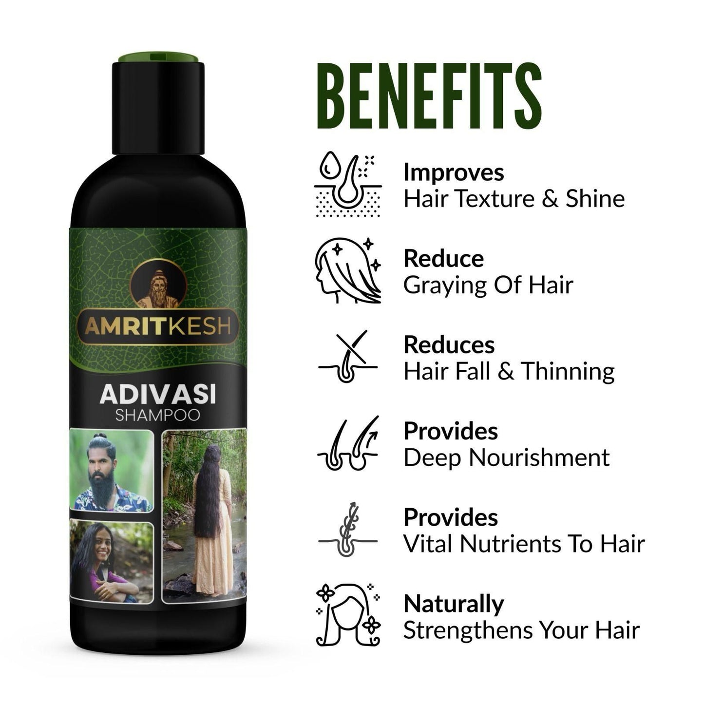 🍃AMRITKESH ADIVASI SHAMPOO 200ML (Pack of 2) 4.5⭐⭐⭐⭐⭐