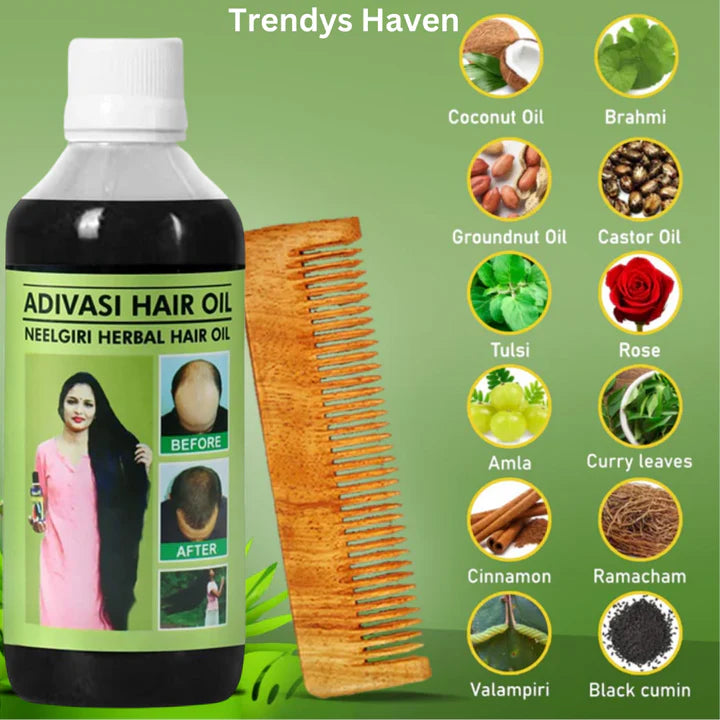 Adivasi Neelgiri Herbal Hair Oil - Buy 1 Get 1 Free🎁 4.9⭐⭐⭐⭐⭐ (999+)