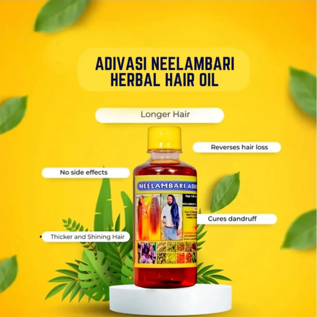 Adivasi Neelambari Hair oil pack of 2 bottles of (250 ML) 4.7⭐⭐⭐⭐⭐